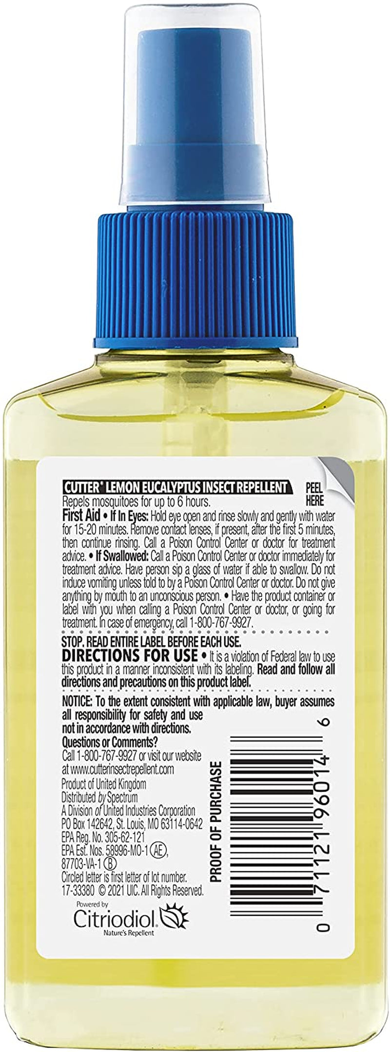 Cutter Lemon Eucalyptus Insect Repellent