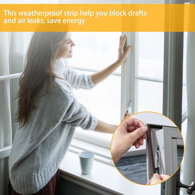 Indoor Weather Stripping, Foam Insulation Tape with Self Adhesive for Doors and Windows - 64ft