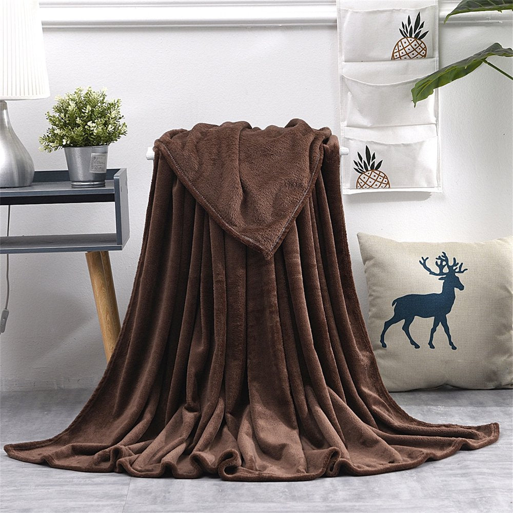 Super Soft Warm Solid Warm Micro Plush Fleece Blanket Throw Rug Sofa Bedding on Clearance