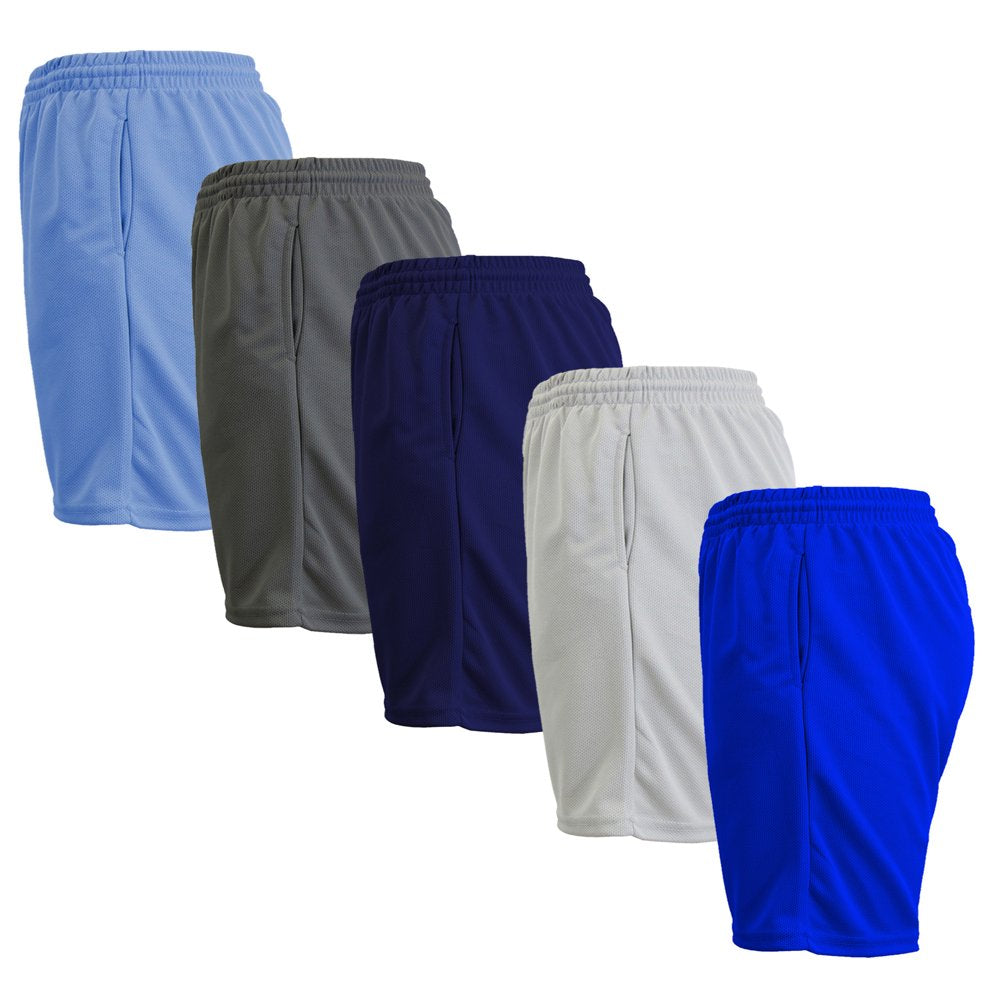 5-Pack Men's Lightweight Breathable Moisture Wicking Mesh Shorts