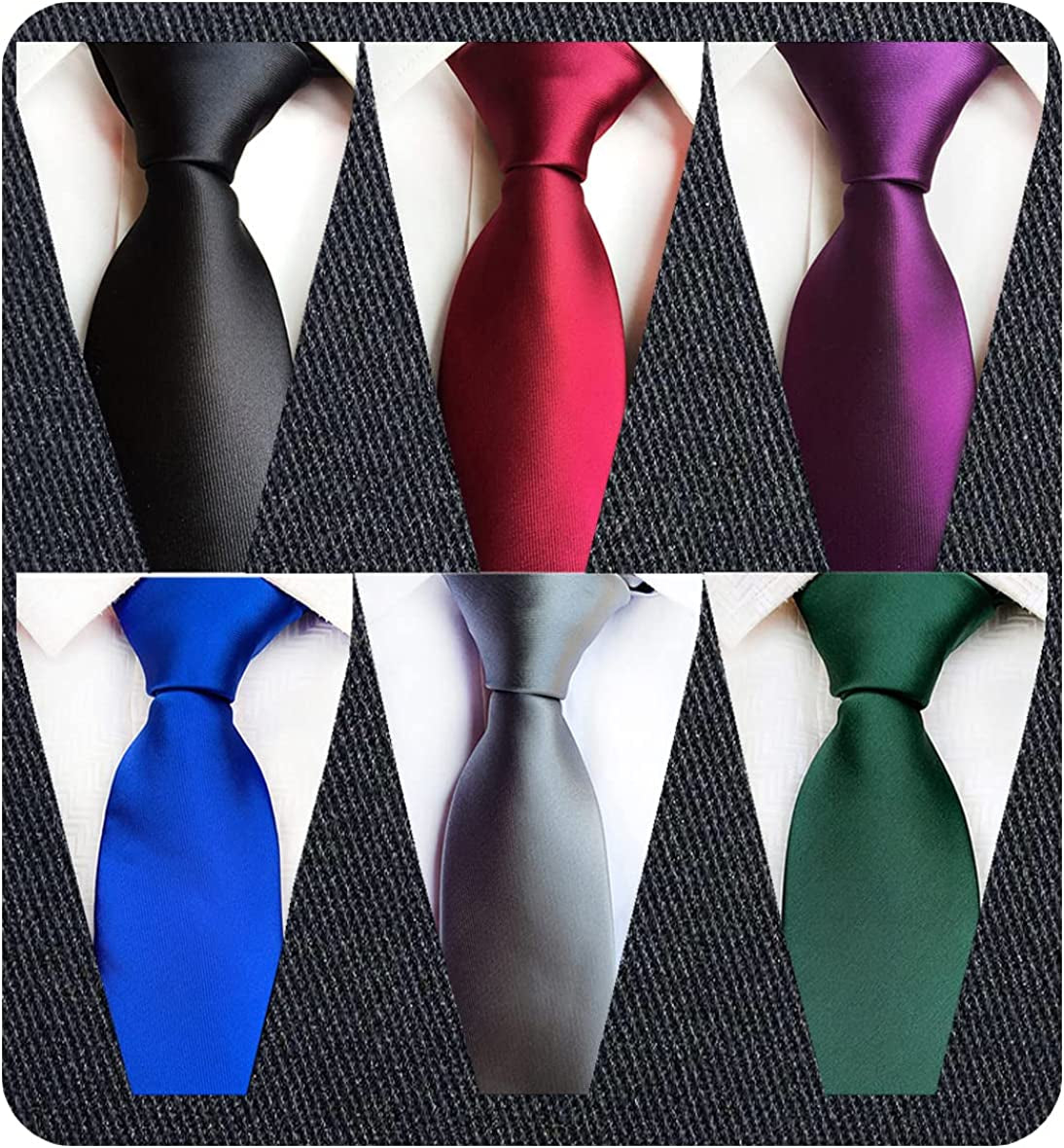6 Pcs Men's Necktie Classic Silk Tie Woven Jacquard Neck Ties