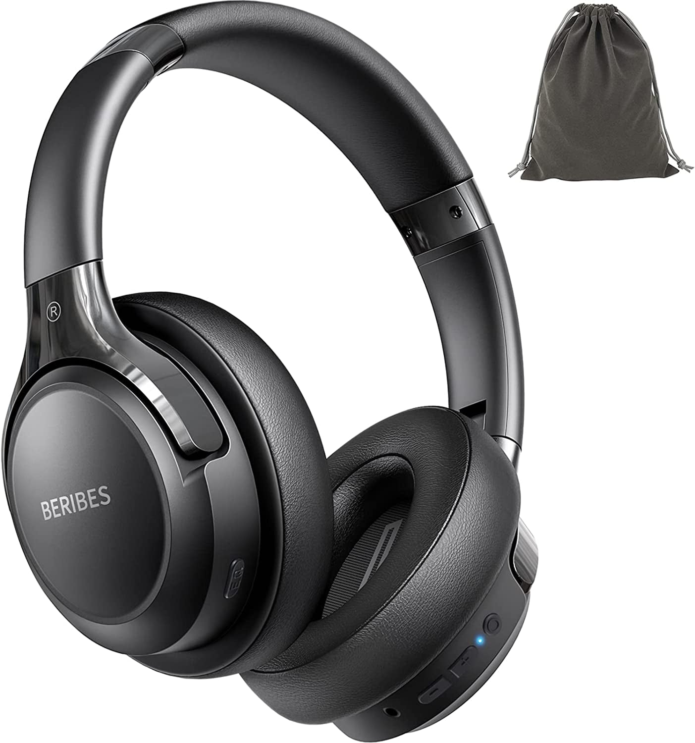 Bluetooth Headphones over Ear, 65H Playtime and 3 EQ Music Modes Wireless Headphones with Microphone, Hifi Stereo Foldable Lightweight Headset, Deep Bass for Home Office Cellphone PC TV