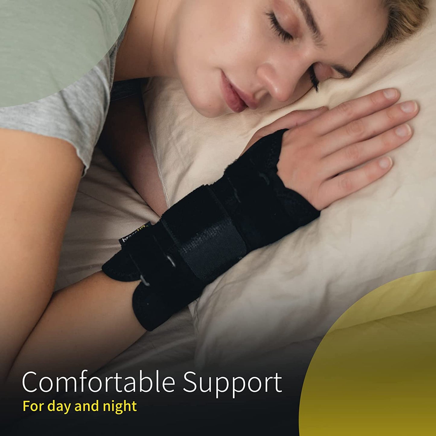 Carpal Tunnel Wrist Brace by Braceup for Men and Women - Metal Wrist Splint for Hand and Wrist Support and Tendonitis Arthritis Pain Relief