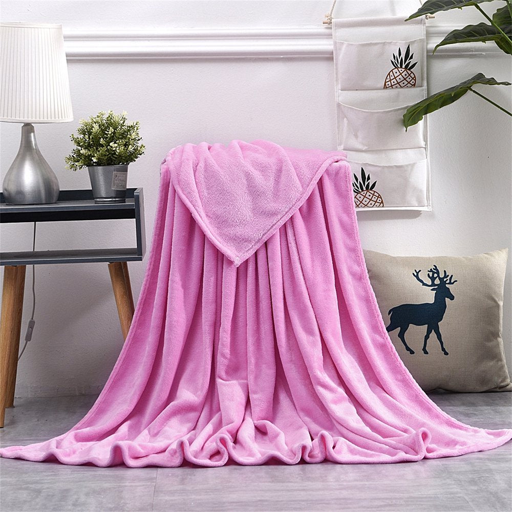 Super Soft Warm Solid Warm Micro Plush Fleece Blanket Throw Rug Sofa Bedding on Clearance