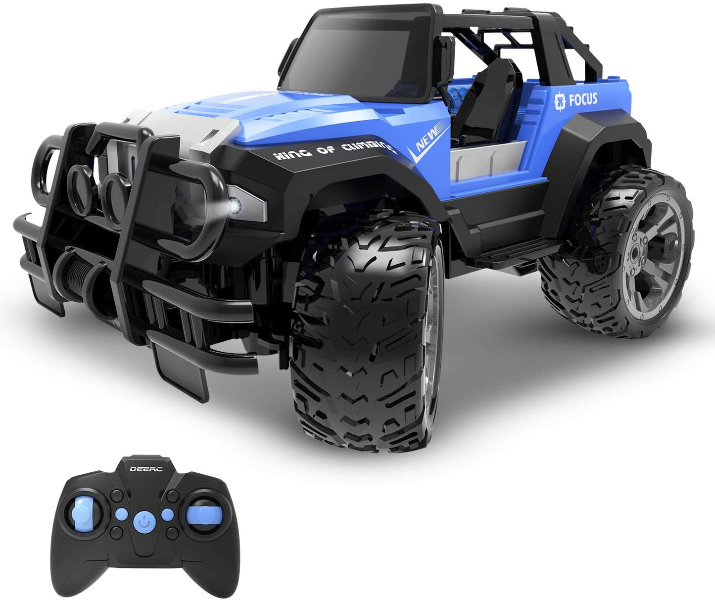 Remote Control Car RC Racing Cars,1:18 Scale 80 Min Play 2.4Ghz LED Light Auto Mode off Road RC Trucks with Storage Case,All Terrain SUV Jeep Cars Toys Gifts for Boys Kids Girls Teens,Blue