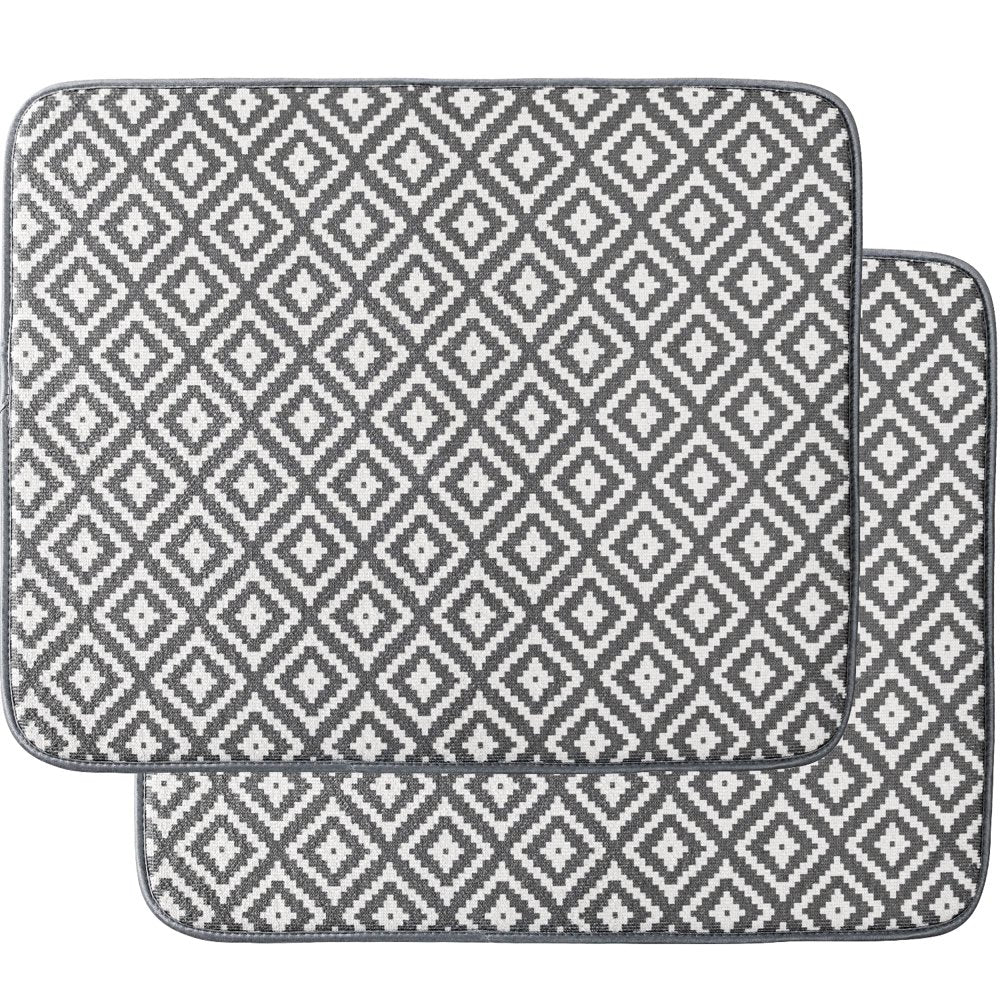 2 Pack, Absorbent Microfiber Dishes Drainer Mats 19.2 X 15.8 Inch