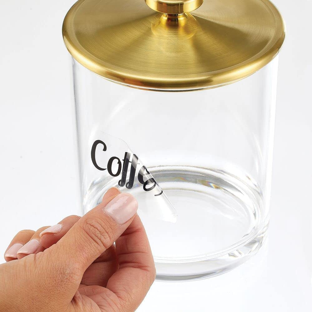 Home Organization Labels - Preprinted Label Stickers for Kitchen Pantry Storage and Cleaning - Household Organizing for Jars, Canisters, Containers, Boxes, or Bins - 32 Count - Clear/Black