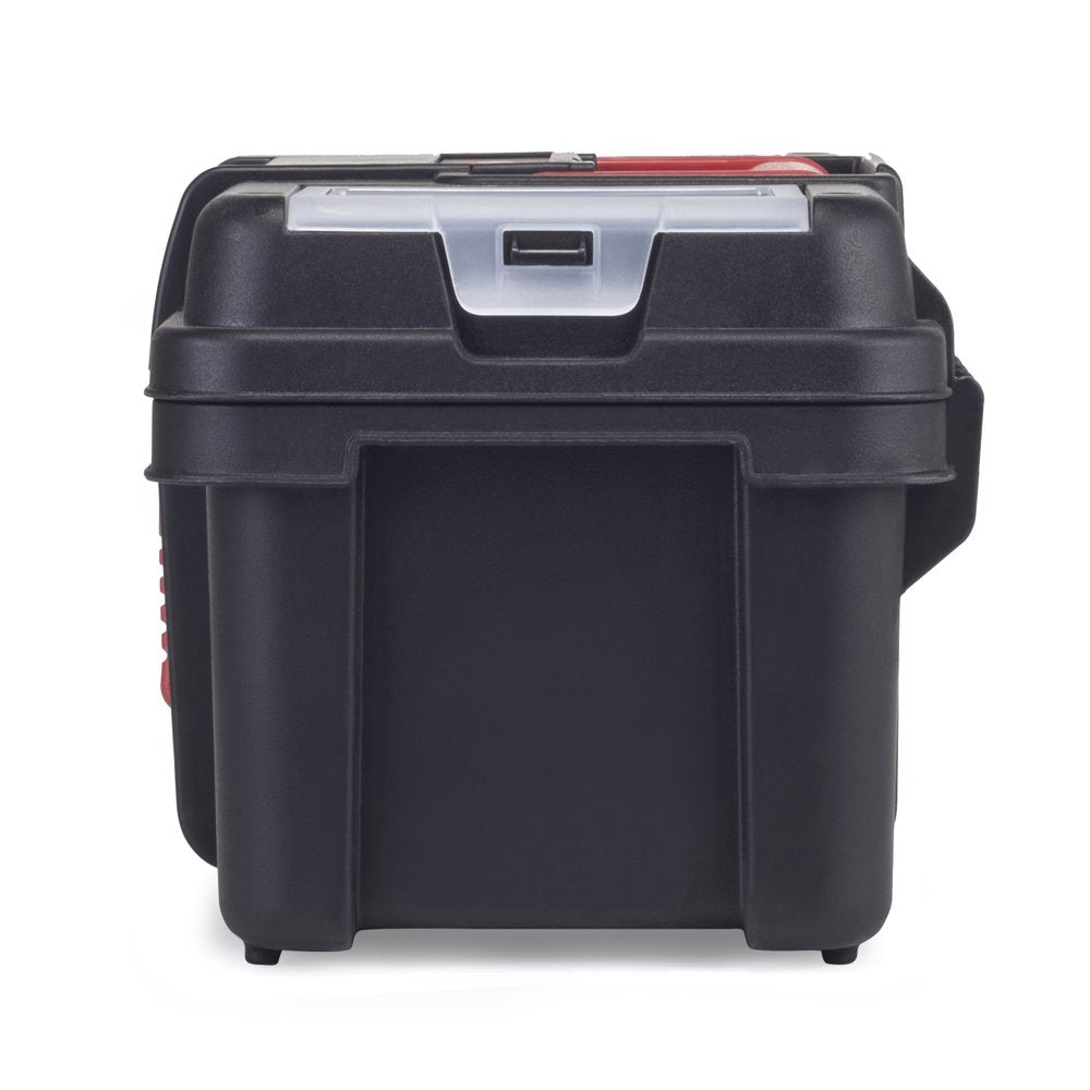 13-Inch Tool Box, Plastic Tool and Hardware Storage, Black