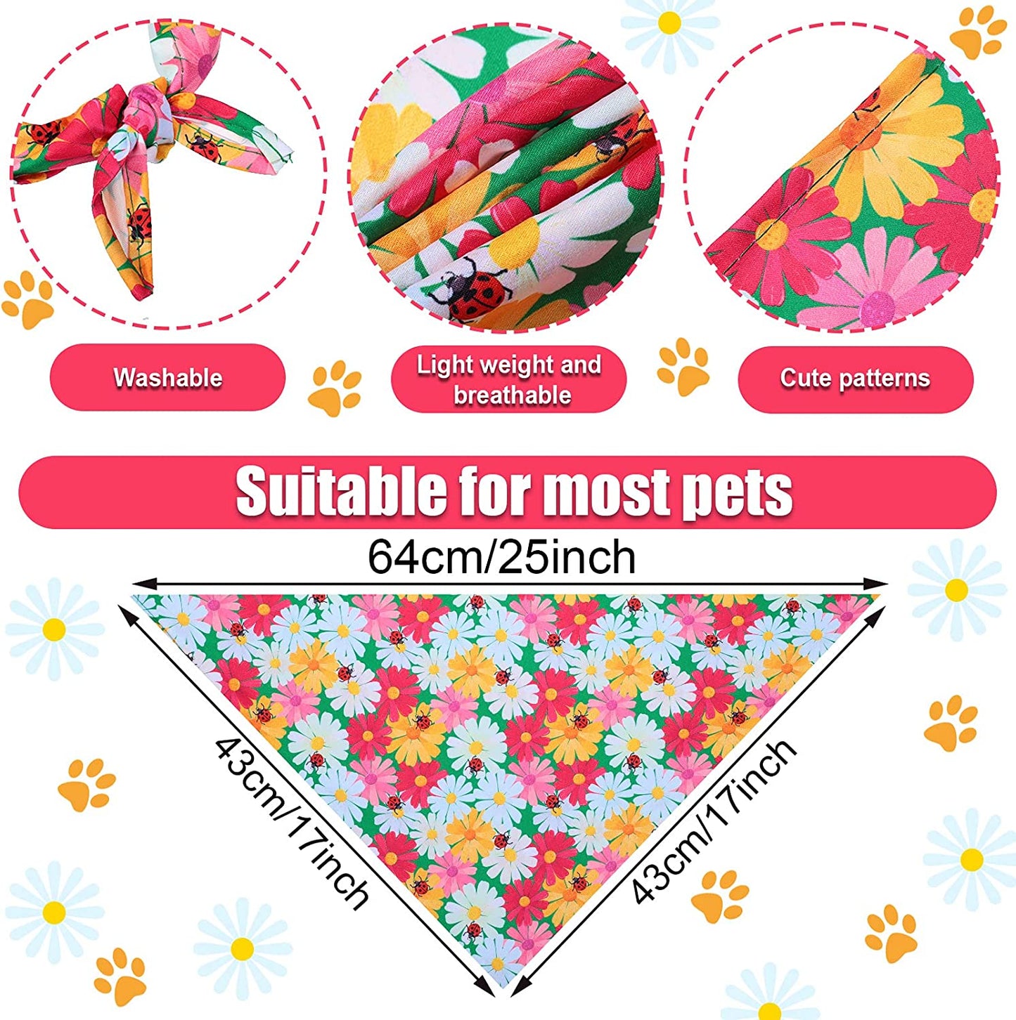 8 Pieces Summer Dog Bandanas 