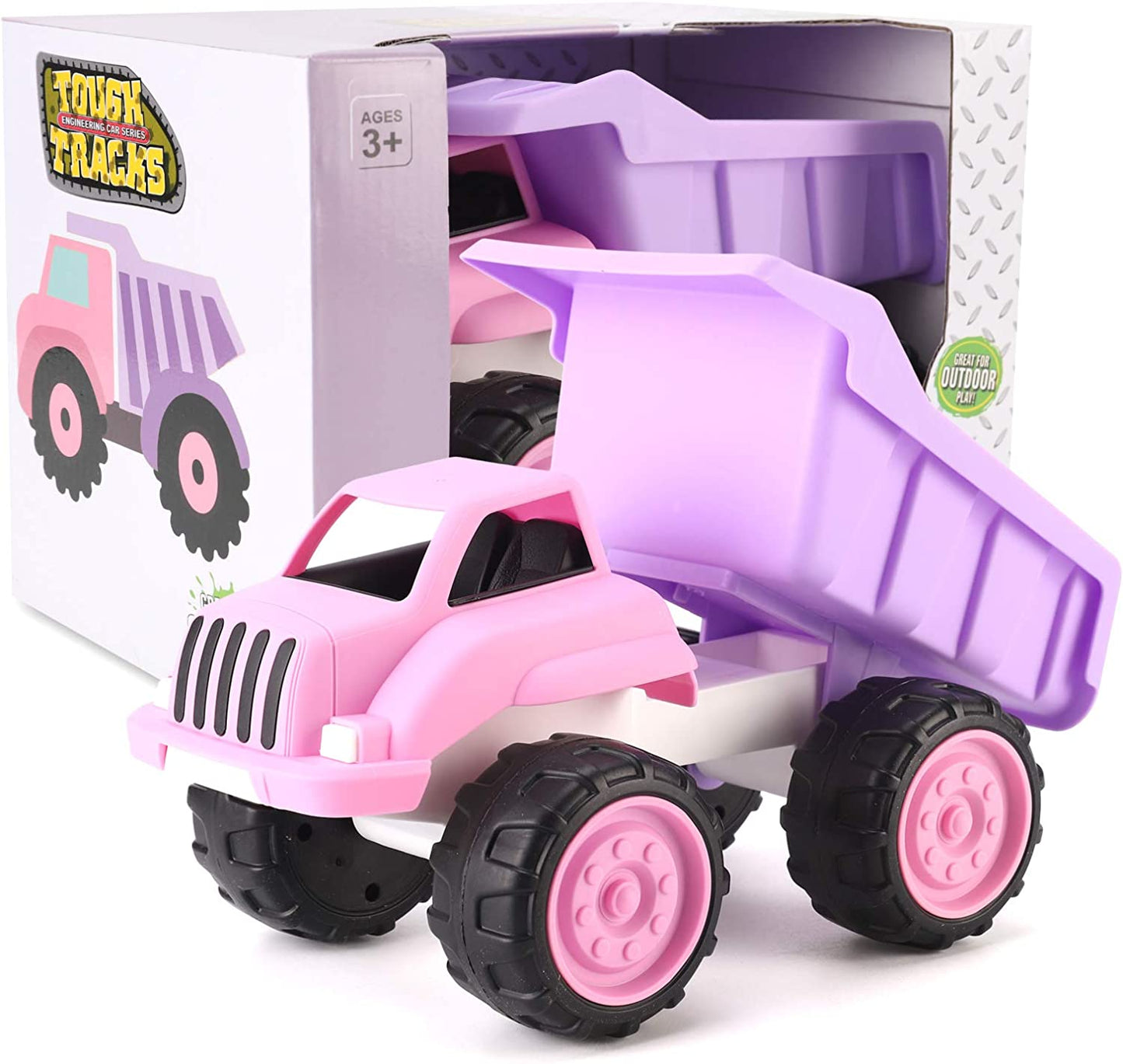 Big Plastic Dump Truck in Pink Color for Toddlers and Girls | Large Tilting Dump Bed Lorry | Free Play Toy Vehicle Indoors and Outdoors Imaginative Play