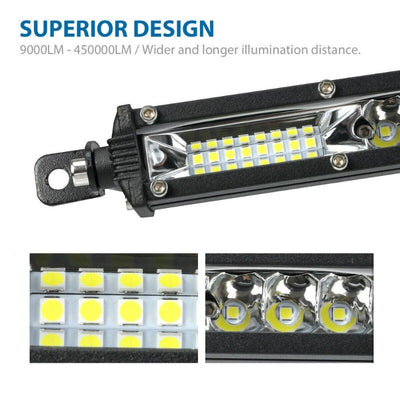 12'' LED Light Bar, IP68 Waterproof Single Row LED Work Light for ATV Off-Road Truck UTV Boat Jeep Car