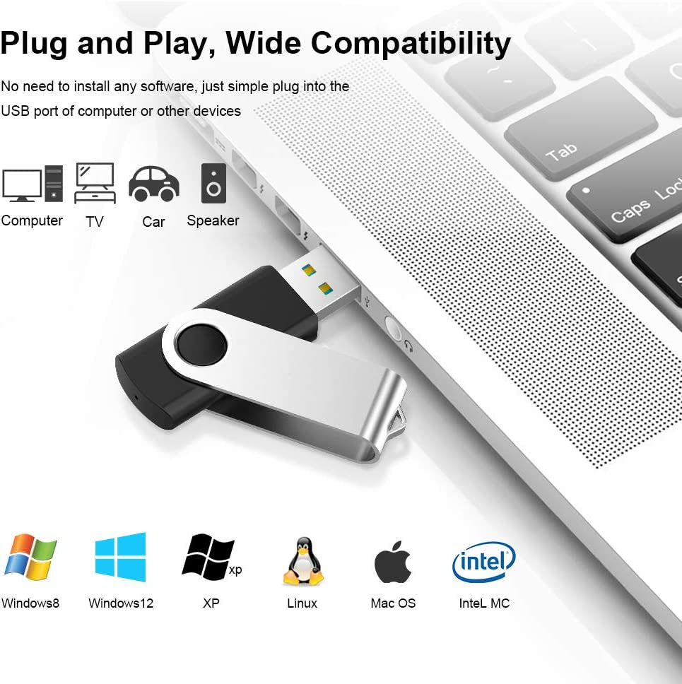 64GB USB Flash Drive 10 Pack Thumb Drive Flash Drive 64 GB USB Stick Jump Drive USB 2.0 Thumb Drives Pen Drive
