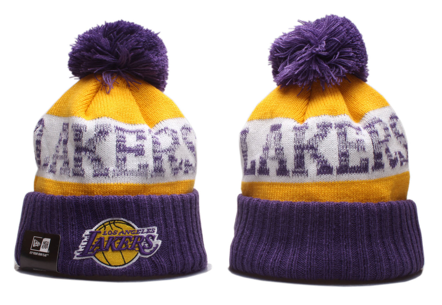 New Era Official NBA Sideline Sport Embroidered Cuffed Knit Hat with Pom
