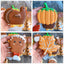 11 Piece Large Fall Thanksgiving Cookie Cutter Set with Turkey Turkey Leg Pumpkin Squirrel Acorn Football Maple Leaf Oak Leaf Teardrop Leaf Fondant Mold