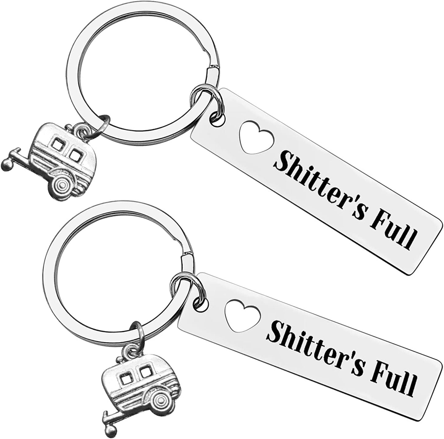 2pcs Happy Camper RV Keychain Camping Gifts for Men Women Camper Trailer