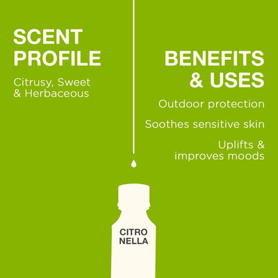 Citronella Essential Oil - Pure & Natural Citronella Oil for Diffuser Aromatherapy, Bath Bombs, Soaps and Candles - 10ml