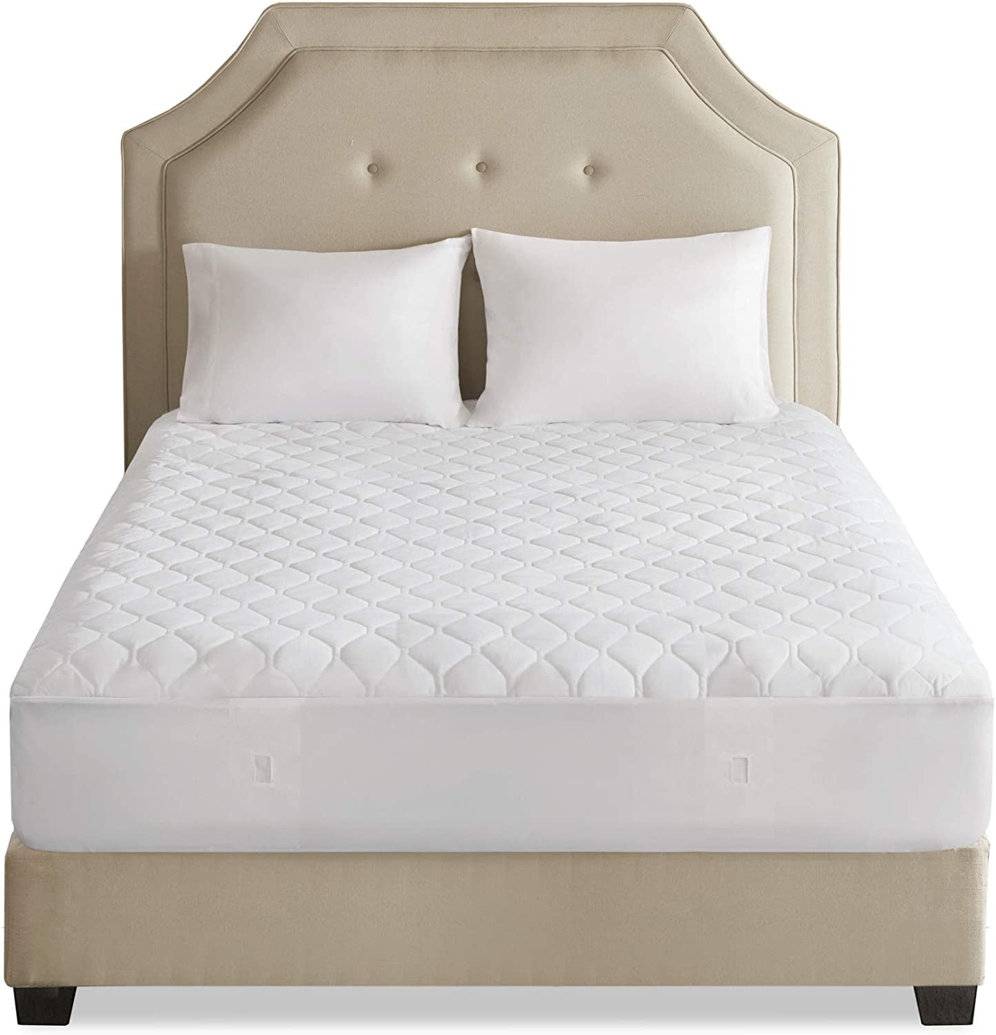 Beautyrest 3M Scotchgard Heated Mattress Pad - Electric Bed Warmer with 5 Heat Settings, 10 Hr Auto Shut off Timer, All around Elastic Deep Pocket, UL Certified, Machine Washable, White Full