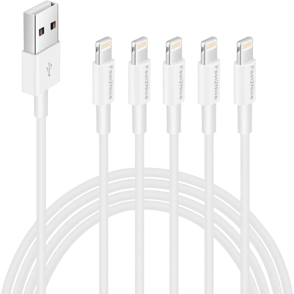 5 Pack 3Ft Standard Lighting to USB Cable Compatible with Iphone/Ipad/Ipod, 5V