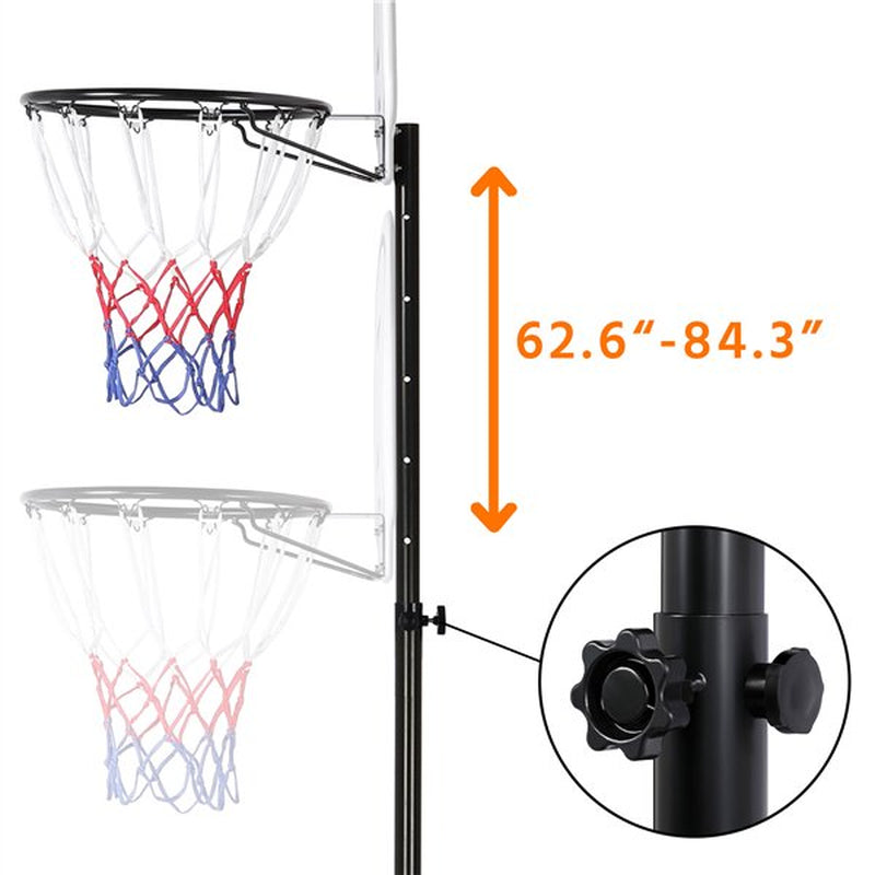 Portable 6.4-8.2 Ft. Height Adjustable Basketball Hoop System Indoor/Outdoor