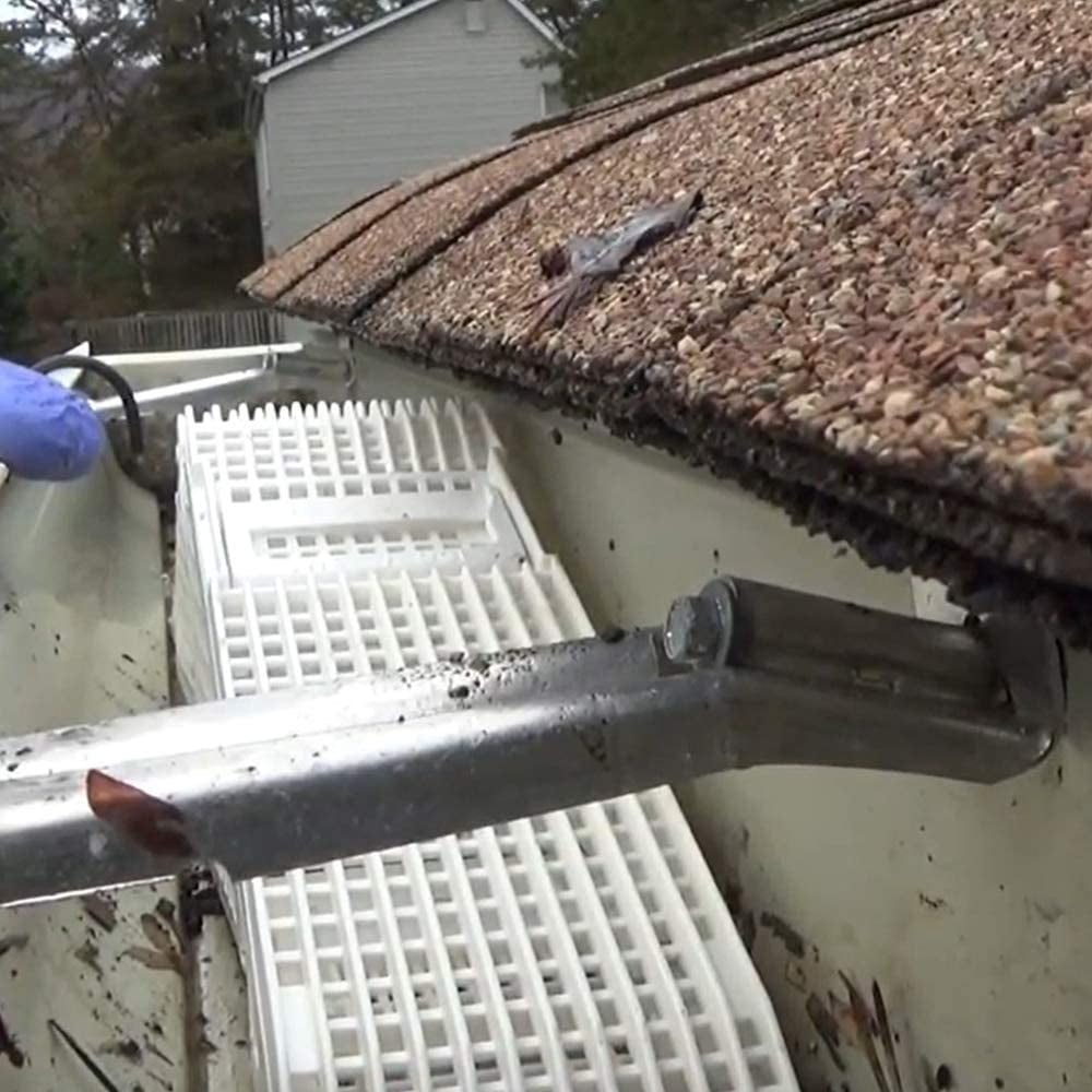 4 Pack The Gutter Guard - Wedge Eliminates Downspout Pipe Clogs from Leaves and Debris