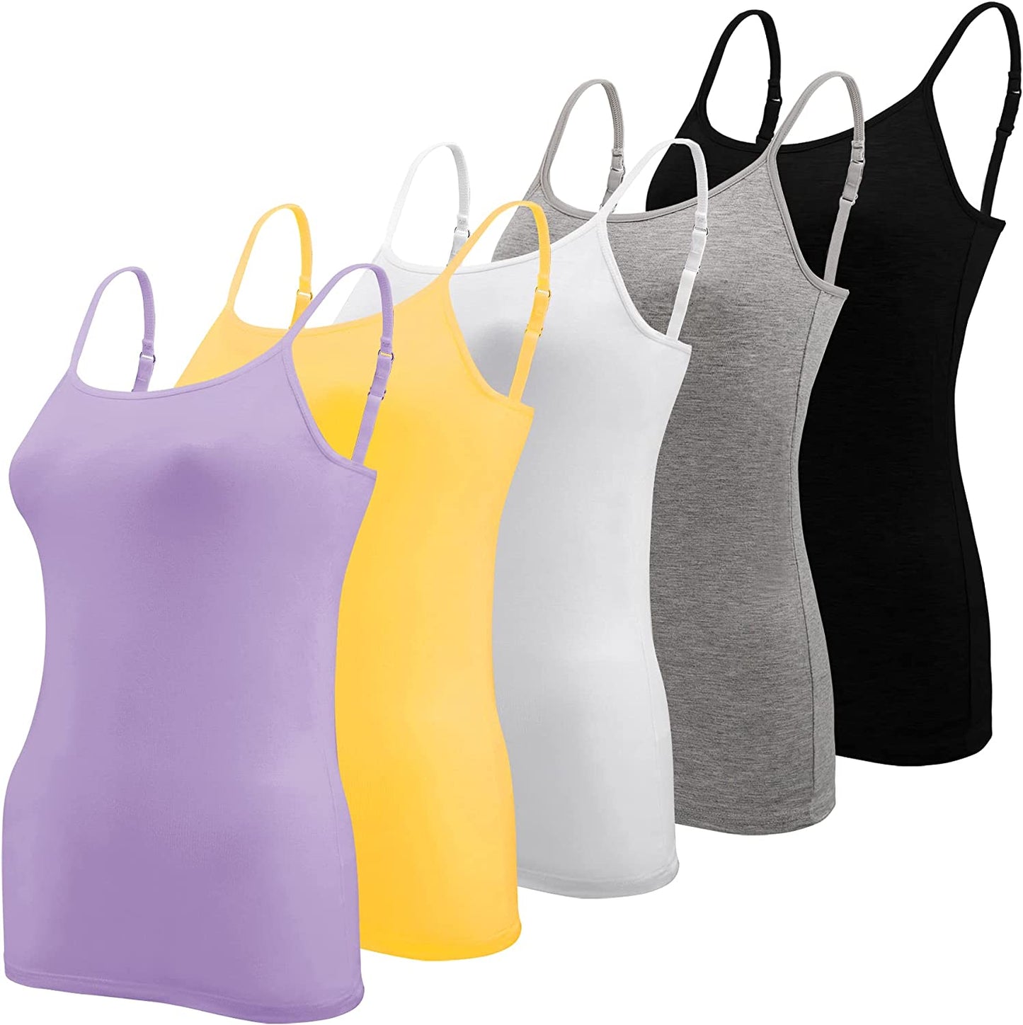 5 Pcs Women's Camisole Tank Top Undershirt Spaghetti Strap Basic Camisoles