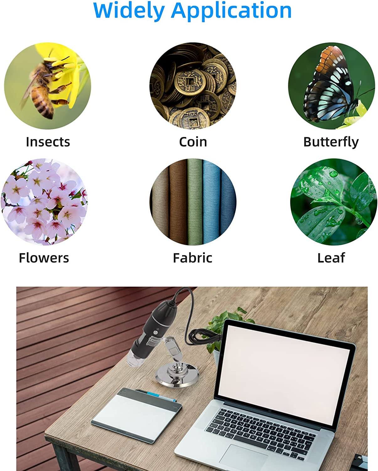 USB Digital Microscope, Handheld 50X-1600X Magnification Endoscope, 8 LED Mini Video Camera
