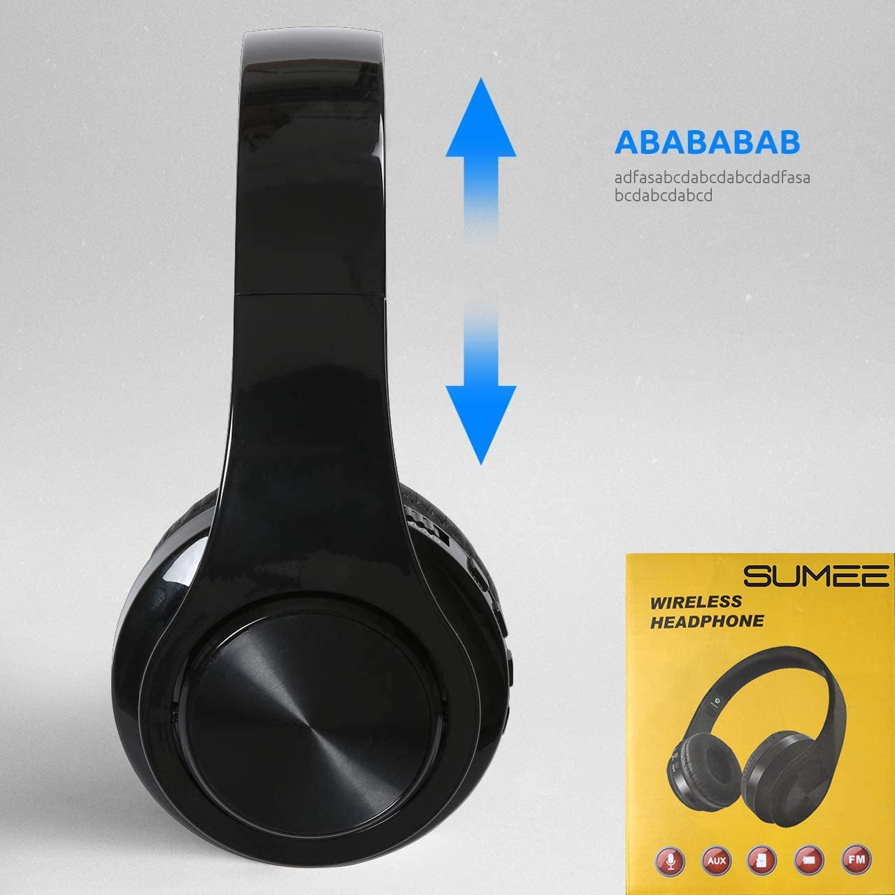 Waterproof Over-Ear Headphones, V5.0 HD Stereo Sound Sports Wireless Over-Ear Headphones with Mic, Passive Noise Cancelling Headsets, 9 Hours Battery
