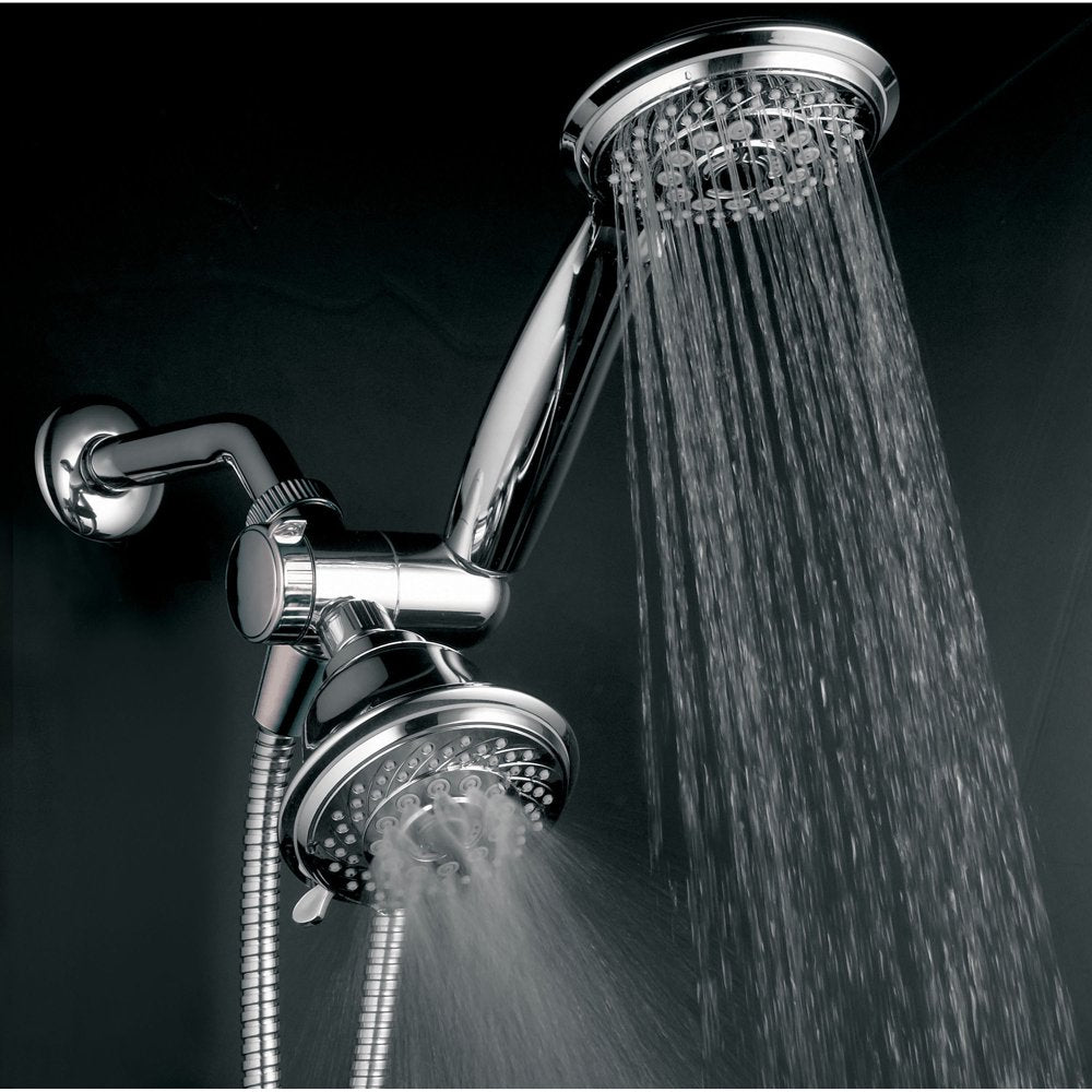 24-Setting Luxury 3-Way Shower Combo, Shower Head and Handheld Chrome