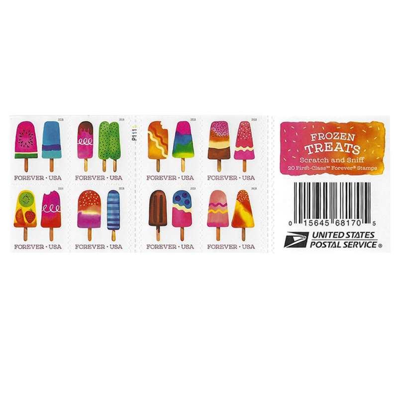 USPS FROZEN TREATS Forever Stamps 2018 - Book of 20 Postage Stamps
