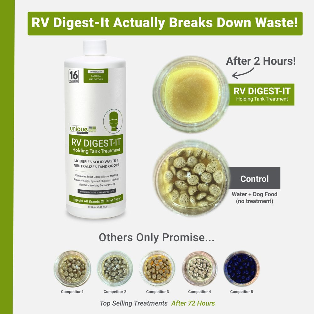 RV Digest-It Black Water RV Holding Tank Treatment - Concentrated Liquid Toilet Treatment (16 Treatments, 32 Oz.)