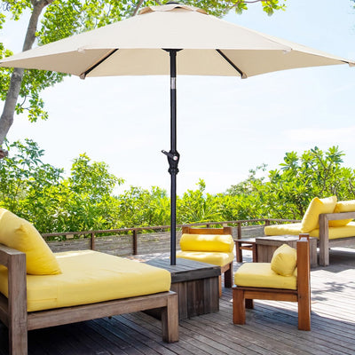 7.5FT Patio Umbrellas with Push Button Tilt and Crank