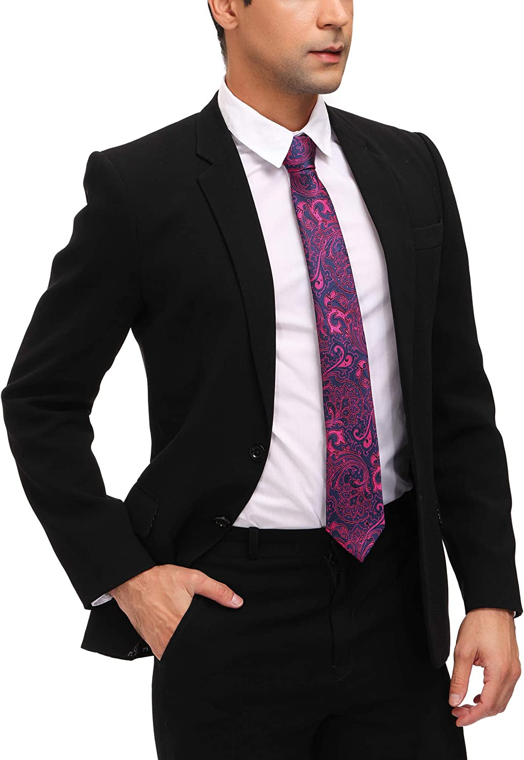 6 Pcs Men's Necktie Classic Silk Tie Woven Jacquard Neck Ties