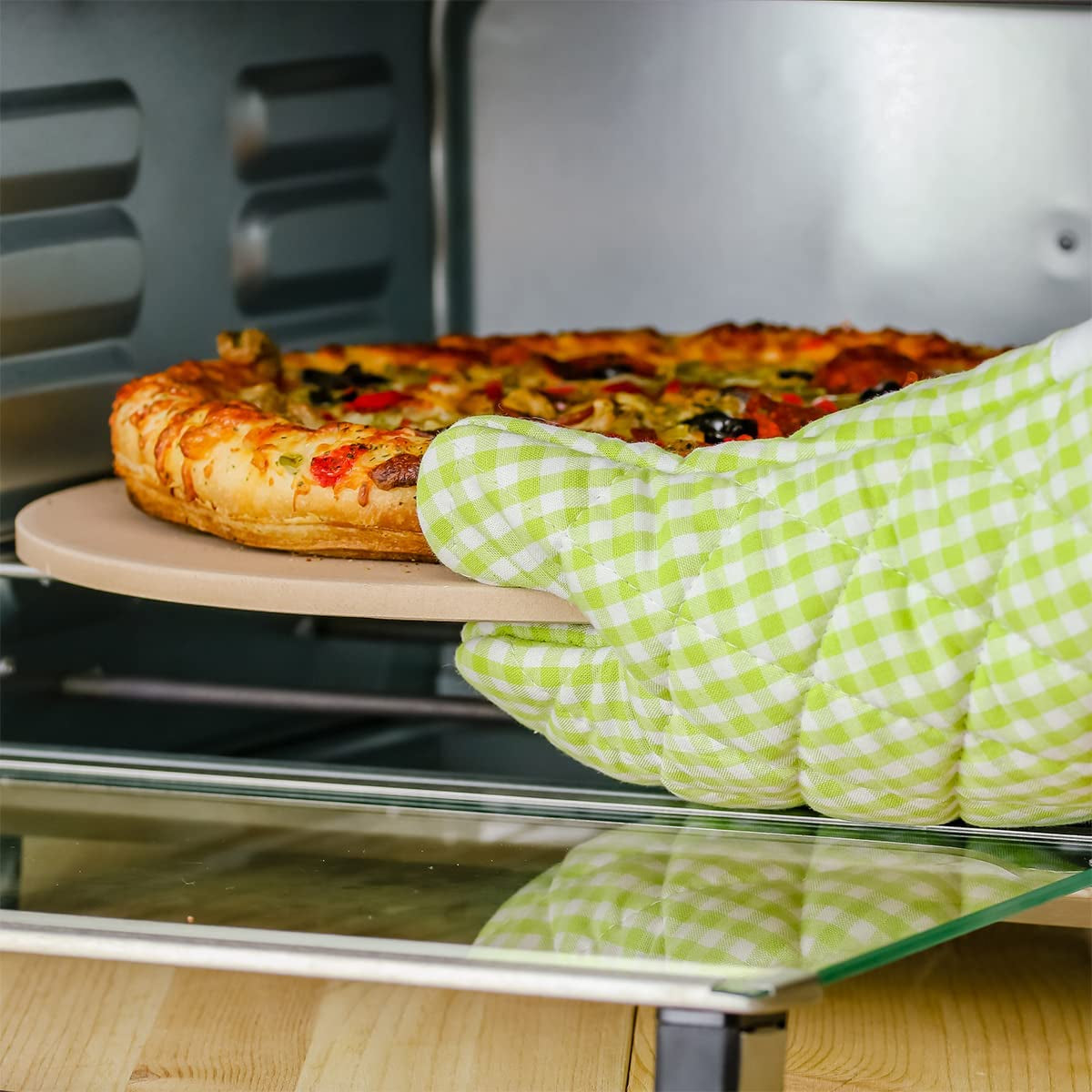 Ceramic Flat 13 Inch Pizza Stone Set