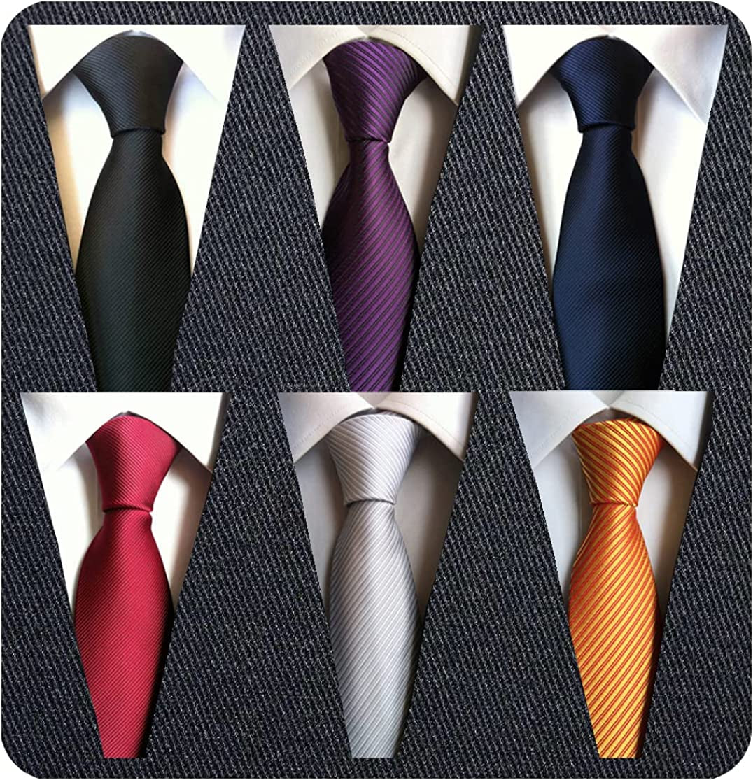 6 Pcs Men's Necktie Classic Silk Tie Woven Jacquard Neck Ties