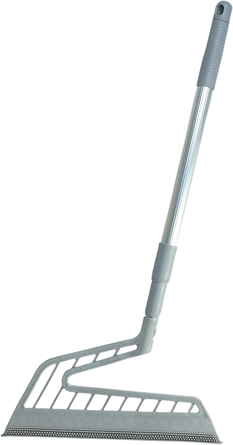 FURemover Pet Hair Remover Carpet Rake - Rubber Broom for Pet Hair Removal Tool with Squeegee & Telescoping Handle Extends from 3-5' Black & Yellow