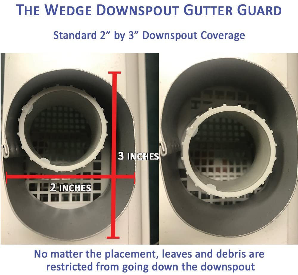The Gutter Guard - Wedge Eliminates Downspout Pipe Clogs from Leaves and Debris - 2-Pack