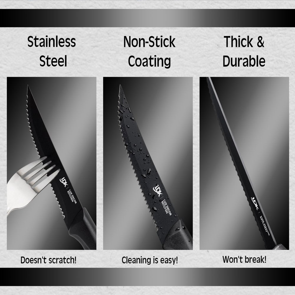 Knives Set Stainless Steel - Serrated Kitchen Steak Knives Set of 8 Pieces Dinner Knives Set - Steak Knives Set Dishwasher Safe