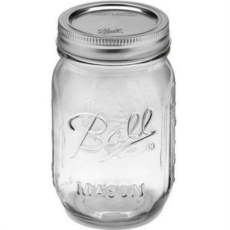 12 Count Ball Regular Mouth 16Oz Pint Mason Jars with Lids & Bands