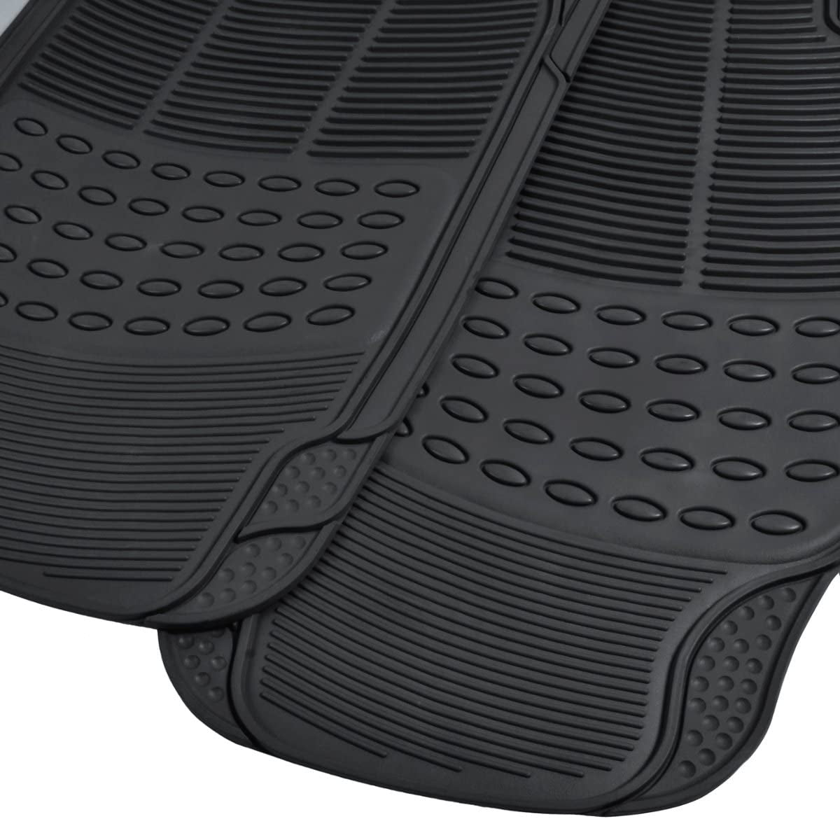 2 Piece Front Heavy Duty Front & Rear Rubber Floor Mats