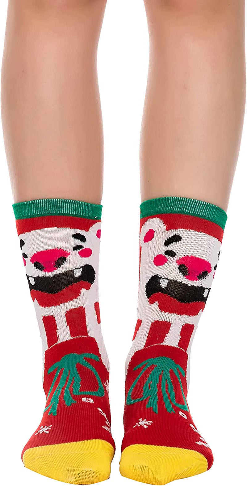 12 Pairs Christmas Cute Socks, Holiday Warm Soft Cotton Socks