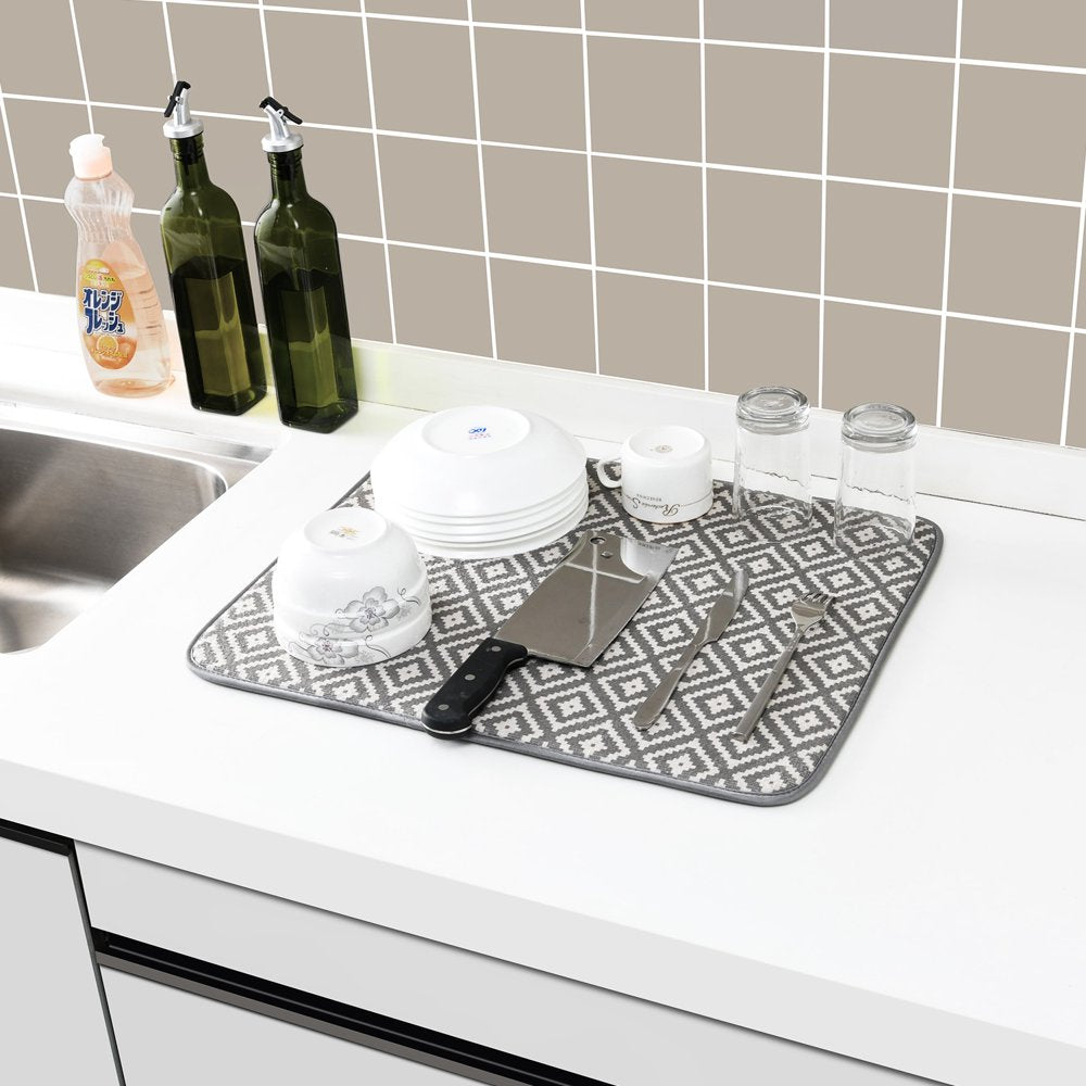 2 Pack, Absorbent Microfiber Dishes Drainer Mats 19.2 X 15.8 Inch
