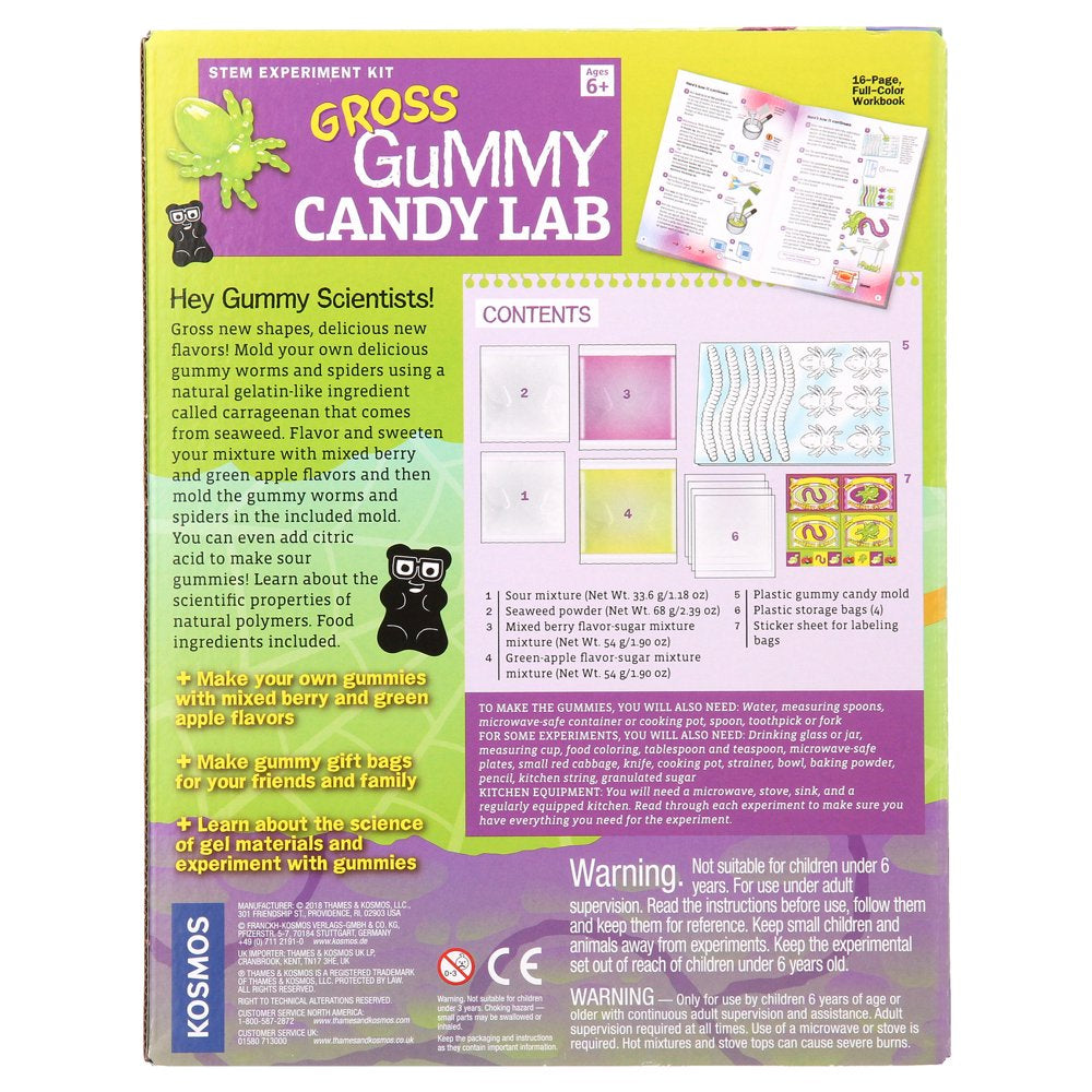Gummy Candy Lab: Worms and Spiders - Green Apple and Mixed Berry Candy Mix
