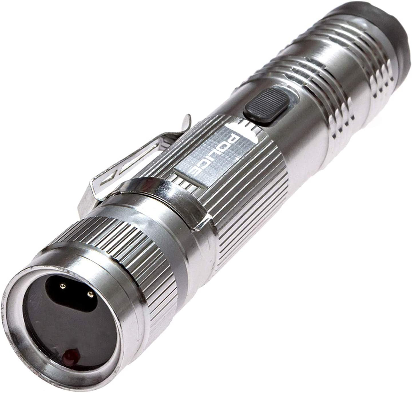 Aluminum Series 59 Billion Rechargeable with LED Tactical Flashlight, Silver