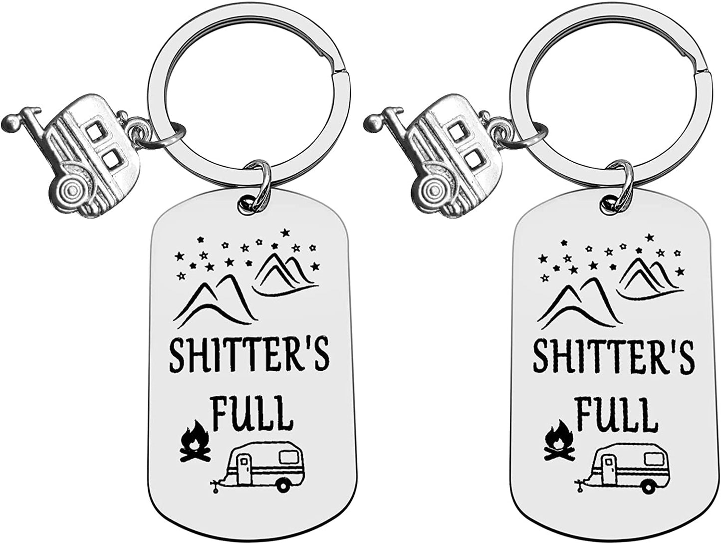 2pcs Happy Camper RV Keychain Camping Gifts for Men Women Camper Trailer