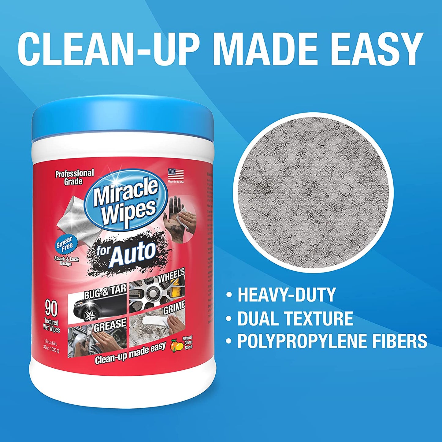 MiracleWipes for Automotive 90 Count