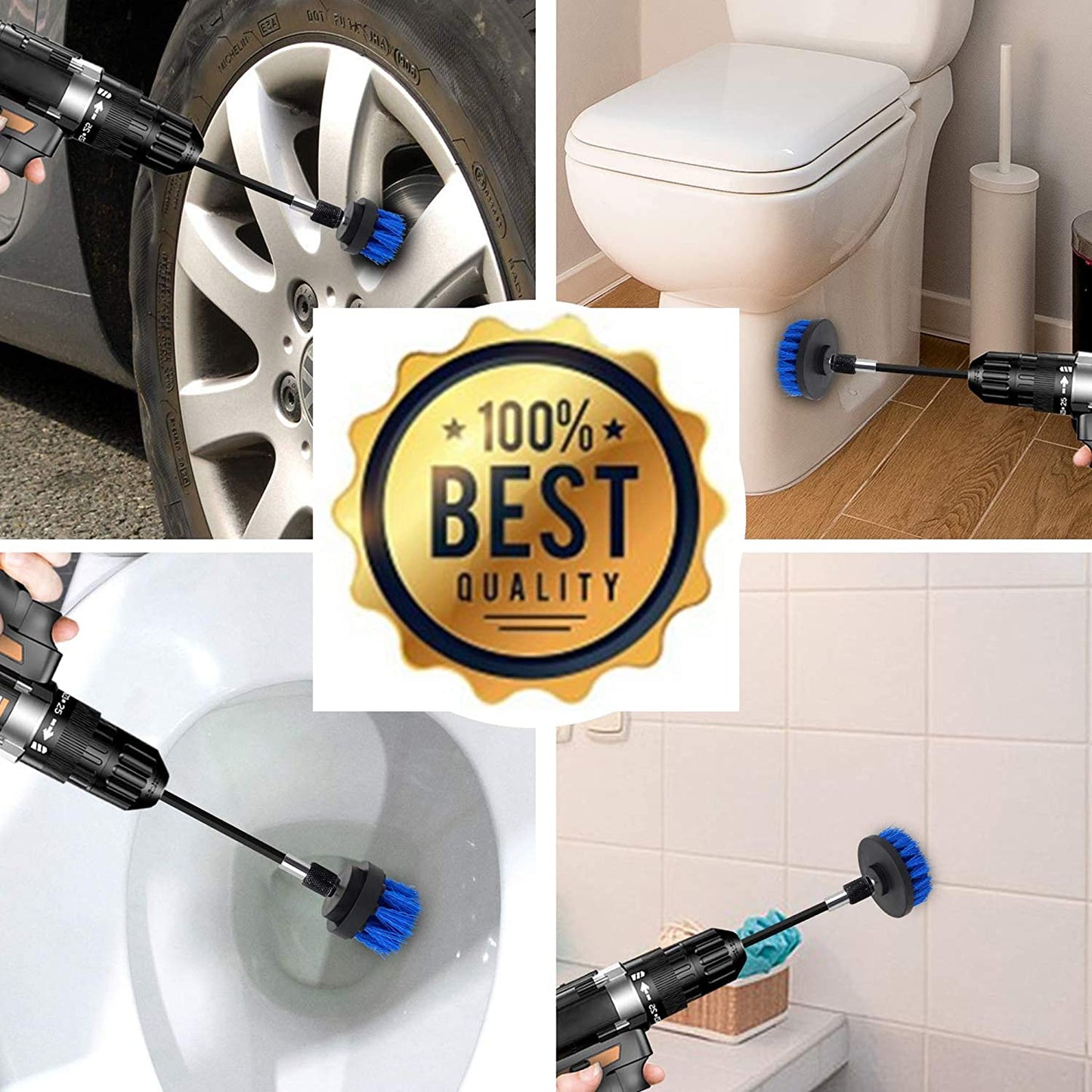 Drill Brush Power Scrubber Cleaning Set, 15 Piece Cleaner Scrubbing Brushes Attachments for Home Kitchen, Bathroom Surface, Carpet, Grout, Tile, Tub, Shower, Kitchen, Auto, Indoor