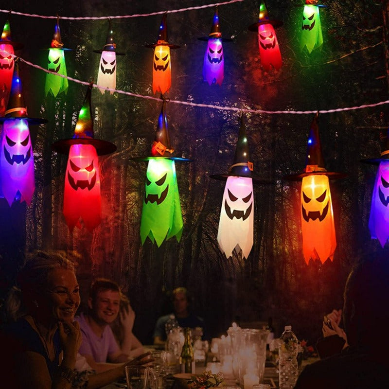5 Pcs Halloween Witch Hat String Lights,Colored LED Lights Halloween Glowing Decoration for Yard Tree Garden Party Decor, Indoor and Outdoor