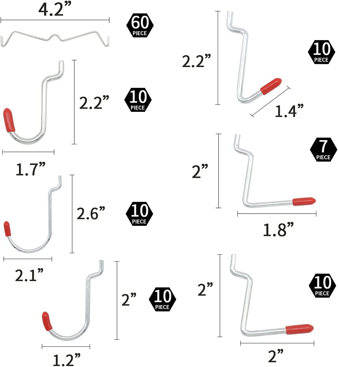 150pcs Pegboard Hooks Assortment