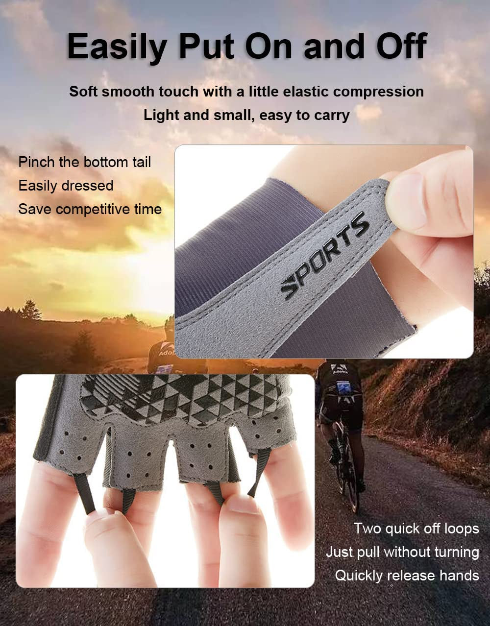 Half Finger MTB Gloves Bike Gloves for Men Cycling Mountain Bike Accessories, for Men & Women