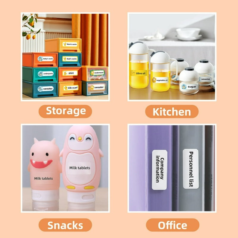 Label Maker D110 Portable Label Printer Inkless Labeler Sticker Bluetooth Label Maker Machine
